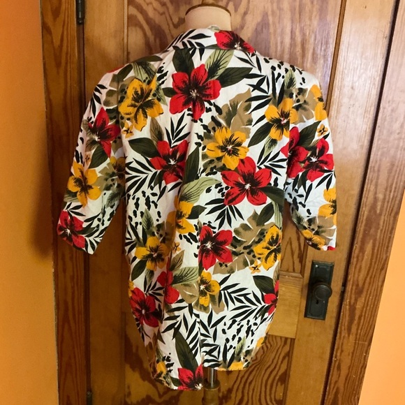 Vintage 80s tropical flowers oversized shirt - Picture 9 of 9